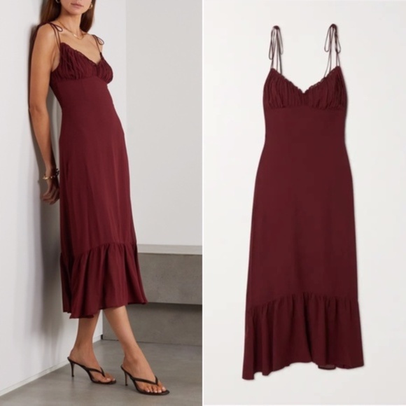NEW Reformation Embry Dress Plum 10